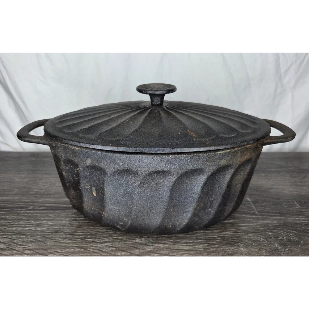 Paula Deen Cast Iron Oval Dutch Oven Roasting Casserole & Lid 11.5” x 8.5” 5 QT